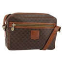 CELINE Macadam Canvas Shoulder Bag PVC Leather Brown Gold Auth ep11508-1