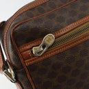 CELINE Macadam Canvas Shoulder Bag PVC Leather Brown Gold Auth ep11508-18
