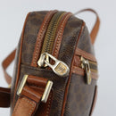 CELINE Macadam Canvas Shoulder Bag PVC Leather Brown Gold Auth ep11508-16