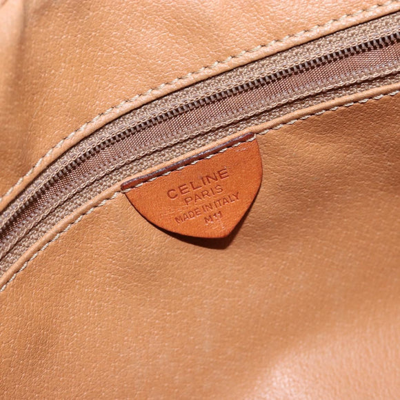 CELINE Macadam Canvas Shoulder Bag PVC Leather Brown Gold Auth ep11508