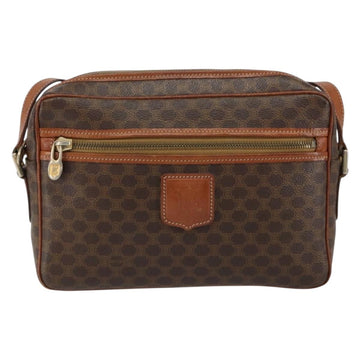 CELINE Macadam Canvas Shoulder Bag PVC Leather Brown Gold Auth ep11508 - 0