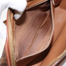 CELINE Macadam Canvas Shoulder Bag PVC Leather Brown Gold Auth ep11508-22