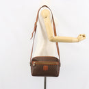 CELINE Macadam Canvas Shoulder Bag PVC Leather Brown Gold Auth ep11508-23