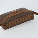 CELINE Macadam Canvas Shoulder Bag PVC Leather Brown Gold Auth ep11508-6