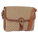 CELINE Macadam Canvas Shoulder Bag PVC Beige Gold Auth ep11511-1