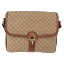 CELINE Macadam Canvas Shoulder Bag PVC Beige Gold Auth ep11511-13