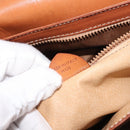 CELINE Macadam Canvas Shoulder Bag PVC Beige Gold Auth ep11511-12