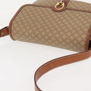 CELINE Macadam Canvas Shoulder Bag PVC Beige Gold Auth ep11511-6