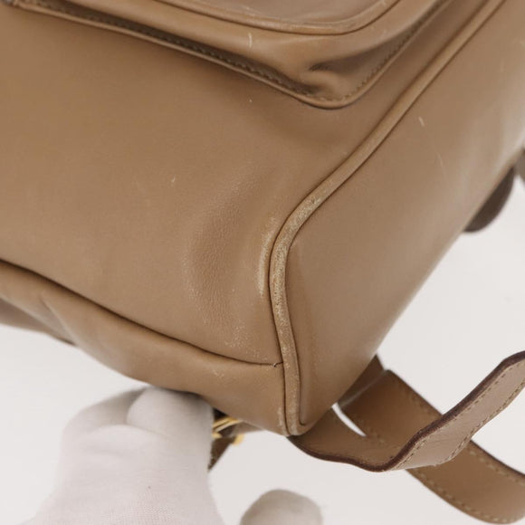 GUCCI Bamboo Backpack Leather Beige Gold 003 3444 0030 Auth ep11512