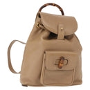 GUCCI Bamboo Backpack Leather Beige Gold 003 3444 0030 Auth ep11512-1