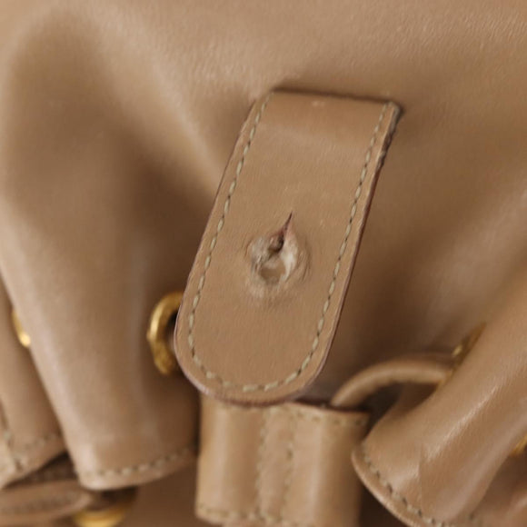 GUCCI Bamboo Backpack Leather Beige Gold 003 3444 0030 Auth ep11512