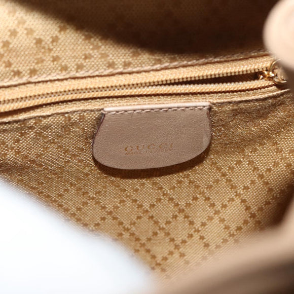 GUCCI Bamboo Backpack Leather Beige Gold 003 3444 0030 Auth ep11512