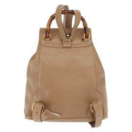 GUCCI Bamboo Backpack Leather Beige Gold 003 3444 0030 Auth ep11512 - 0