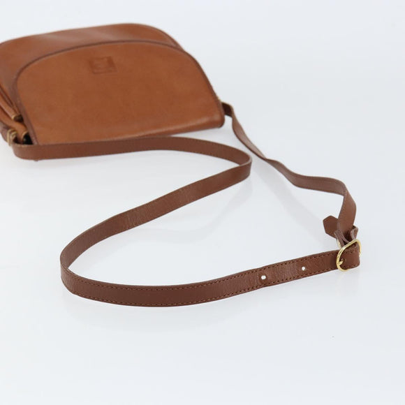 Burberrys Shoulder Bag Leather Gold Brown Auth ep11513