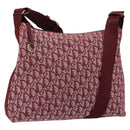 Christian Dior Trotter Canvas Shoulder Bag Red Silver Auth ep11517-1