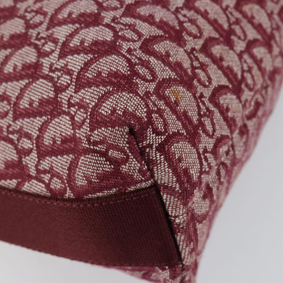Christian Dior Trotter Canvas Shoulder Bag Red Silver Auth ep11517