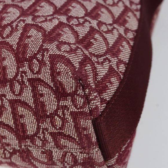 Christian Dior Trotter Canvas Shoulder Bag Red Silver Auth ep11517