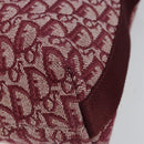 Christian Dior Trotter Canvas Shoulder Bag Red Silver Auth ep11517-15