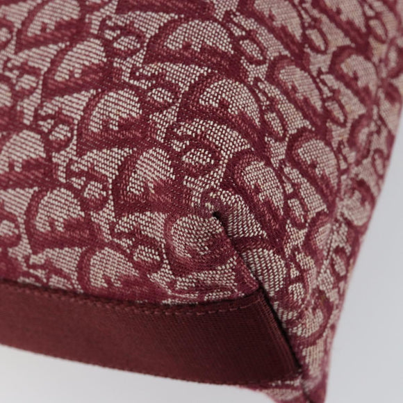 Christian Dior Trotter Canvas Shoulder Bag Red Silver Auth ep11517