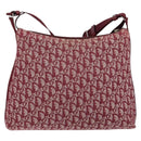 Christian Dior Trotter Canvas Shoulder Bag Red Silver Auth ep11517-3