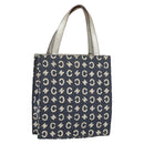 CELINE C Macadam Canvas Hand Bag Denim Blue Silver Auth ep11519-1