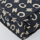 CELINE C Macadam Canvas Hand Bag Denim Blue Silver Auth ep11519-14