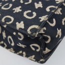 CELINE C Macadam Canvas Hand Bag Denim Blue Silver Auth ep11519-16