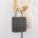 CELINE C Macadam Canvas Hand Bag Denim Blue Silver Auth ep11519-20