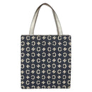 CELINE C Macadam Canvas Hand Bag Denim Blue Silver Auth ep11519-2