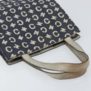 CELINE C Macadam Canvas Hand Bag Denim Blue Silver Auth ep11519-6