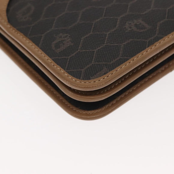 Christian Dior Honeycomb Canvas Chain Shoulder Bag PVC Black Gold Auth ep11520