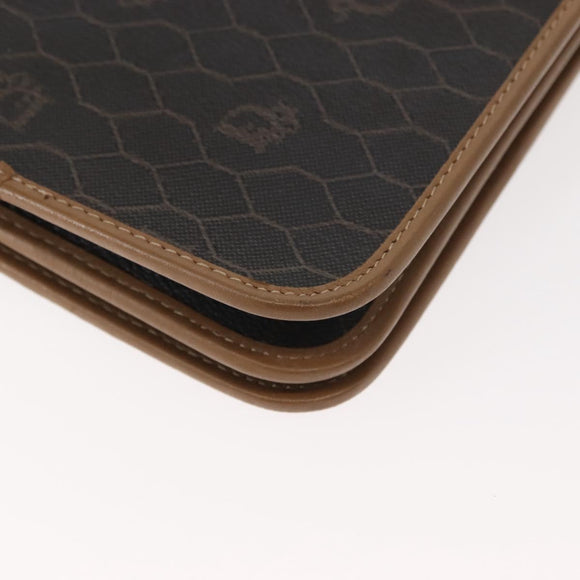 Christian Dior Honeycomb Canvas Chain Shoulder Bag PVC Black Gold Auth ep11520