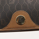 Christian Dior Honeycomb Canvas Chain Shoulder Bag PVC Black Gold Auth ep11520-14