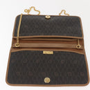 Christian Dior Honeycomb Canvas Chain Shoulder Bag PVC Black Gold Auth ep11520-15