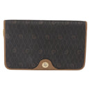 Christian Dior Honeycomb Canvas Chain Shoulder Bag PVC Black Gold Auth ep11520-2