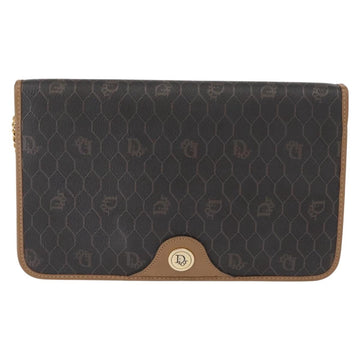 Christian Dior Honeycomb Canvas Chain Shoulder Bag PVC Black Gold Auth ep11520 - 0