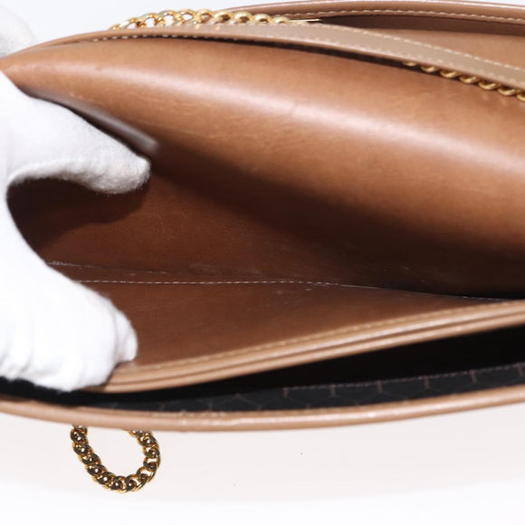 Christian Dior Honeycomb Canvas Chain Shoulder Bag PVC Black Gold Auth ep11520