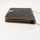 Christian Dior Honeycomb Canvas Chain Shoulder Bag PVC Black Gold Auth ep11520-4