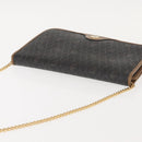 Christian Dior Honeycomb Canvas Chain Shoulder Bag PVC Black Gold Auth ep11520-6