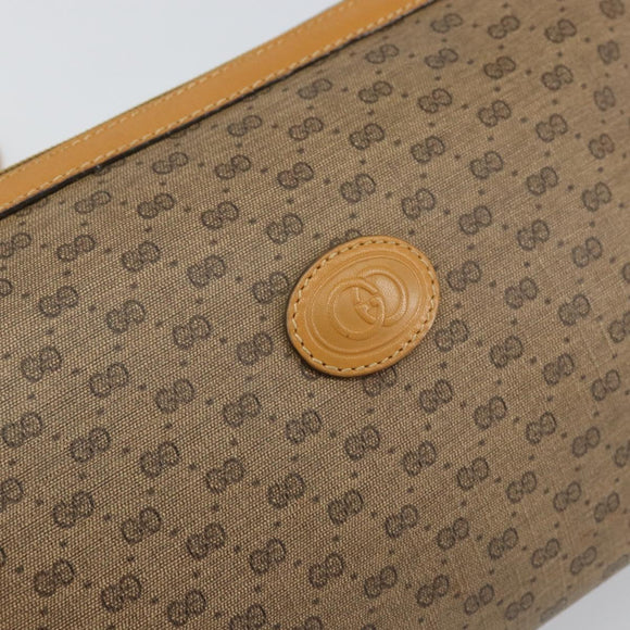 GUCCI Micro GG Supreme Shoulder Bag PVC Beige Gold Auth ep11521