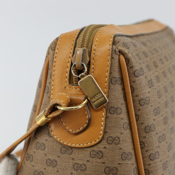 GUCCI Micro GG Supreme Shoulder Bag PVC Beige Gold Auth ep11521