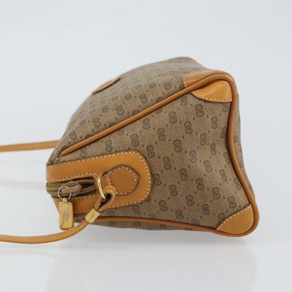 GUCCI Micro GG Supreme Shoulder Bag PVC Beige Gold Auth ep11521