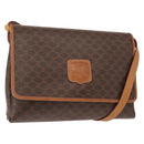 CELINE Macadam Canvas Shoulder Bag PVC Brown Gold Auth ep11522-1