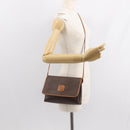CELINE Macadam Canvas Shoulder Bag PVC Brown Gold Auth ep11522-25