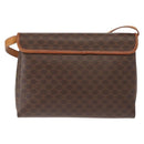 CELINE Macadam Canvas Shoulder Bag PVC Brown Gold Auth ep11522-3