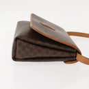 CELINE Macadam Canvas Shoulder Bag PVC Brown Gold Auth ep11522-4