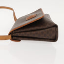 CELINE Macadam Canvas Shoulder Bag PVC Brown Gold Auth ep11522-5