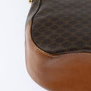 CELINE Macadam Canvas Shoulder Bag PVC Leather Brown Gold Auth ep11523-12