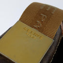 CELINE Macadam Canvas Shoulder Bag PVC Leather Brown Gold Auth ep11523-14