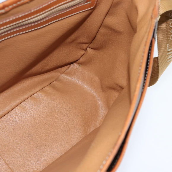 CELINE Macadam Canvas Shoulder Bag PVC Leather Brown Gold Auth ep11523